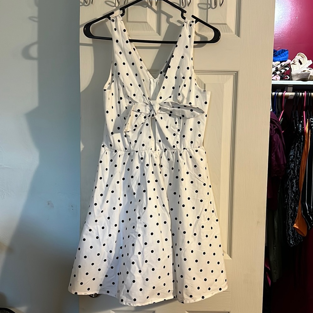 Vintage white polka dot dress